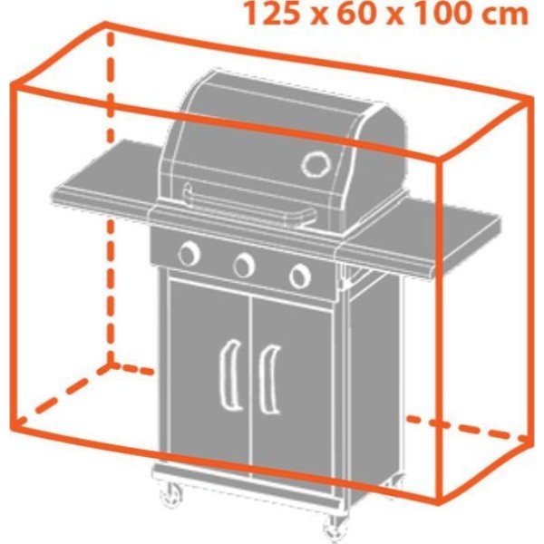 Home & Camp Κάλυμμα Ψησταριάς Γκρι με Προστασία UV 125x60x100εκ.